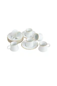 Akkoyunlu home 6 Kişilik Beyaz Türk Kahvesi Fincanı Takımı El Yapımı LÜX Seramik 90 ML - 2