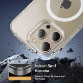 IPhone 16 Pro Max Uyumlu Magsafe Köşe ve Kamera Korumalı Lüks Şeffaf Silikon - 4