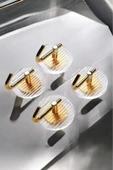 Akkoyunlu home Modern Askı Şeffaf Akrilik Bakır Duvar Montaj Kancası ve Askı Gold Askı - 4