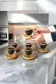 Sezka Life Borosilikat Çift Cidarlı Ahşap Altlıklı Çay Bardağı Isıya Dayanıklı Cam Kahve Fincanı - 5