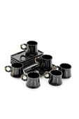 Akkoyunlu home Gold Kahve Fincan Takımı 6 Kişilik El Yapımı Türk Kahvesi Fincanı Lüx Seramik 90 ml - 5