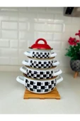 Sezka Life 1 Adet Dama Desen Emaye Tencere 14 CM - 3
