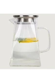 Akkoyunlu home Metal Kapaklı Cam Sürahi 1200 Ml Cam - 1