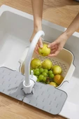Akkoyunlu home Musluk Lavabo Matı, Mutfak Banyo Batarya Su Tutucu Bulaşık Süngeri Matı 36X13 CM - 3