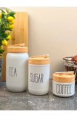 Akkoyunlu home 3 Boy Çay Kahve Şeker Kavanozu Cam Baharatlık Takımı - 4