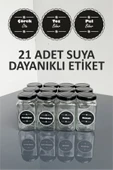 Sezka Life 12 Adet Metal Kapaklı Kavanoz Baharatlık Ve 21 Adet Baharat Etiket Seti Özel - 160ml - 2