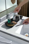 Akkoyunlu home Musluk Lavabo Matı, Mutfak Banyo Batarya Su Tutucu Bulaşık Süngeri Matı 36X13 CM - 1