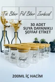 Sezka Life 200ml 12 Adet Bambu Vakum Kapaklı Mini Cam Kavanoz Seti 6.5 Cm X 9cm - 1