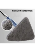 TeknoClass Kendinden Sıkmalı Üçgen Mop 2 Mikrofiber Bezli Cam Duvar Yer Parke Silebilen Mop - 5