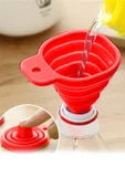 Akkoyunlu home Mini Silikon Katlanır Huni Kırmızı Huni - 1