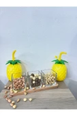 Akkoyunlu home 3'lü Bambu Altlıklı Çerezlik Kare Kase - 3