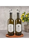 Akkoyunlu home Ahşap Stantlı 2'li 750 ml Zeytinyağı Sıvı Yağ Şişesi Yağdanlık Yağlık 750 ml - 1