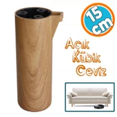 Mobilya Kapsül Ayak Yükseltici Kanepe TV Ünitesi Koltuk Ayağı Baza Ayakları Açık Kübik Ceviz 15 cm thumbnail 2
