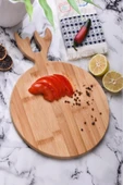 Akkoyunlu home Oval Geyik Model Kesme Doğrama Sunum Tahtası Seti Bambu Kesim Panosu - 1