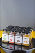 Sezka Life 12 Adet Metal Kapaklı Kavanoz Baharatlık Ve 24 Adet Baharat Etiket Seti - 160ml - 1