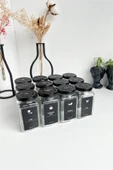 Sezka Life 12 Adet Metal Kapaklı Kavanoz Baharatlık Ve 40 40 Adet Baharat Etiket Seti - 160ml - 1
