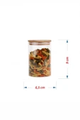 Sezka Life 200ml 6 Adet Bambu Vakum Kapaklı Mini Cam Kavanoz Seti (6.5 Cm X 9cm) - 2