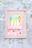 Akkoyunlu home 4'lü Bambu Saplı Slikon Spatula Seti,Spatula,Kaşık,Sıyırıcı,Çırpıcı Spatula Seti Mini - 6