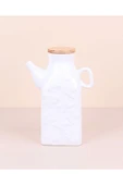 Akkoyunlu home Porselen Bambu Kapaklı Yağdanlık Kare 1000 Ml - 1