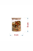 Sezka Life 8 Adet Bambu Vakum Kapaklı Borosilikat Cam Kavanoz Seti 6x9 200ml - 2