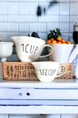 Akkoyunlu home Kulplu  Seramik Ölçü Kabı 250 ml ve 500 ml 2'Li  Ölçüm Kabı - 3