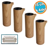 Mobilya Kapsül Ayak Yükseltici Kanepe TV Ünitesi Koltuk Ayağı Baza Ayakları Açık Kübik Ceviz 15 cm thumbnail 1
