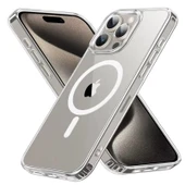 IPhone 15 Pro Max Uyumlu Magsafe Köşe ve Kamera Korumalı Lüks Şeffaf Silikon - 2
