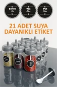 Sezka Life 12 Adet Kapağı Kendinden Kaşıklı Baharatlık Seti Ve 21 Adet Suya Dayanıklı Etiket-300ml - 2