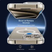 IPhone 14 Pro Max Uyumlu Magsafe Köşe ve Kamera Korumalı Lüks Şeffaf Silikon - 3