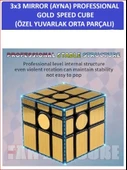ZETCONCEPT 3X3 GOLDEN MIRROR YUVARLAK PARÇALI AYNA KÜP -Zeka Küpü - Profesyonel Speed Cube - Sabır Küpü - 5
