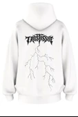 Oversize 'Trustısseu' Baskılı Kapşonlu Hoodie Sweatshirt - 1
