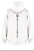 Oversize 'Resilience' Baskılı Kapşonlu Hoodie Sweatshirt - 1