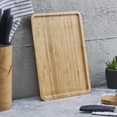 Lüks Doğal Ahşap Tepsi Sunum Çay Kahvaltılık ve Sunum Tepsisi 33x23cm - 1