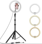 10 Inch 3 Kademeli Ring Light – Ayarlanabilir Işık ve Mükemmel Selfie Işığı thumbnail 1