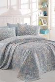 Molinella Home Comfort Pike Seti Baskılı Çift Kişilik Tuval Mavi - 1