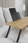 Ahşap Ergonomik Keyif Sehpası Laptop Sehpası Taşınabilir Kahvaltı Masası Katlanır Çalışma Sehpası - 5