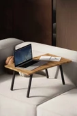 Ahşap Ergonomik Keyif Sehpası Laptop Sehpası Taşınabilir Kahvaltı Masası Katlanır Çalışma Sehpası - 1