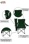 EksikSepeti 2 Adet Katlanır Kamp Sandalyesi Taşıma Çantalı Bardaklıklı Yeşil - 2