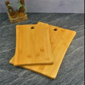 Doğal Ahşap Büyük 2'li Kesme Tahtası Doğrama Tahtası Dikdörtgen Doğal 2 Adet - 1