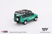 Mini GT Land Rover Defender 110 1985 County Station Wagon Trident Green 590 thumbnail 3