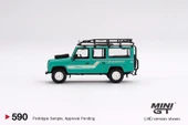 Mini GT Land Rover Defender 110 1985 County Station Wagon Trident Green 590 thumbnail 4