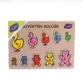 131-132 ONY Ahşap Tutmalı Puzzle Büyükten Küçüğe -Onyıl - 2