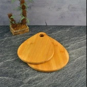 Doğal Ahşap Büyük 2'li Kesme Tahtası Doğrama Tahtası Damla Doğal 2 Adet - 1