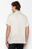 Erkek Regular Fit Kısa Kollu Ekstra Soft Apach Yaka Rahat Düz Gömlek - 5