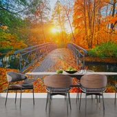 Sonbahar Doğa ve Nehir Manzaralı Duvar Kağıdı thumbnail 5