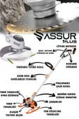 Assur Pro Kızaklı Dijital Ekran Ot Çalı Çim Biçme Şarjlı Tırpan 9000r/min - 2