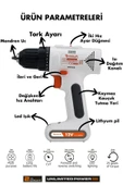 Assur 12V Type-C USB Şarjlı Akülü Vidalama Dahili Batarya Matkap - 2