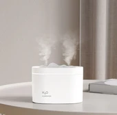 300ml Işıklı Aroma Terapi Hava Nemlendirici – Ultrasonik Buhar Difüzörü ve Gece Lambası Beyaz - 2