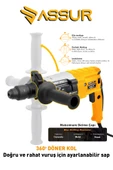 Assur 850W Metal Şanzıman Darbeli Matkap Kırıcı Delici Hilti 2-28mm - 3