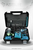 Assur Profesyonel 12V Çift Akülü Vidalama 84 Parça & 12 Köşe 360° Lazer Hizalama Set - 3
